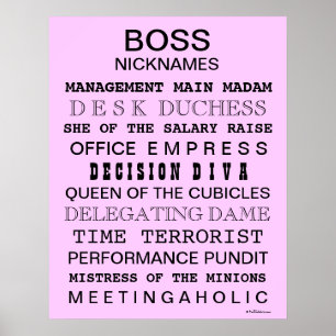 Female Boss Poster Funny Job Names and Titles