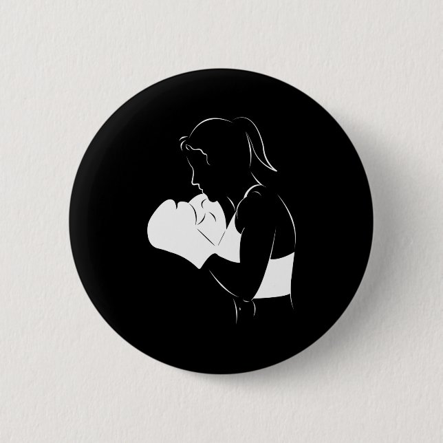 Female Boxer 6 Cm Round Badge (Front)