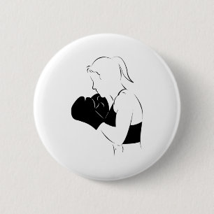 Female Boxer 6 Cm Round Badge