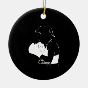 Female Boxer Champ Ceramic Tree Decoration