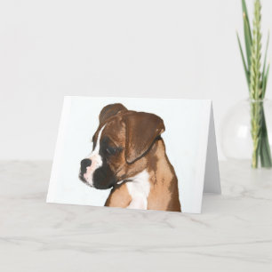 Female boxer pup greeting card
