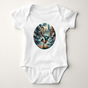 Female Breakdancer NYC – Urban B-Girl Art Baby Bodysuit