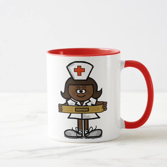 Female Brown Nurse Coffee Mug to Customise (Right)