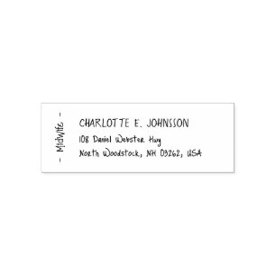 Female Business Return Address Casual Handwriting Self-inking Stamp