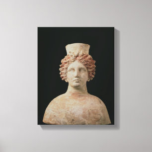 Female bust with kalathos from Ibiza, 5th century Canvas Print