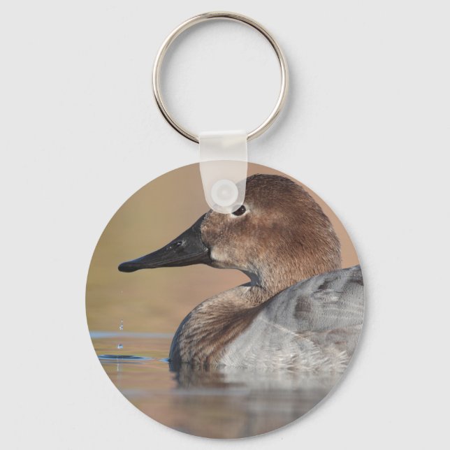 Female Canvasback duck Profile Key Ring (Front)