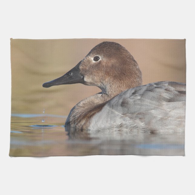 Female Canvasback duck Profile Tea Towel (Horizontal)