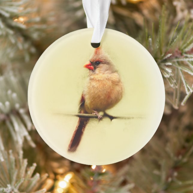 Female Cardinal Songbird Ornament (Tree)