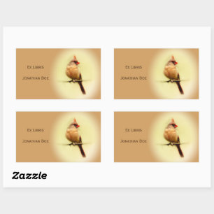 Female Cardinal Songbird Rectangular Sticker