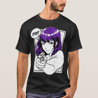 Female Character In Stylish Anime Style Holding Ha T-Shirt