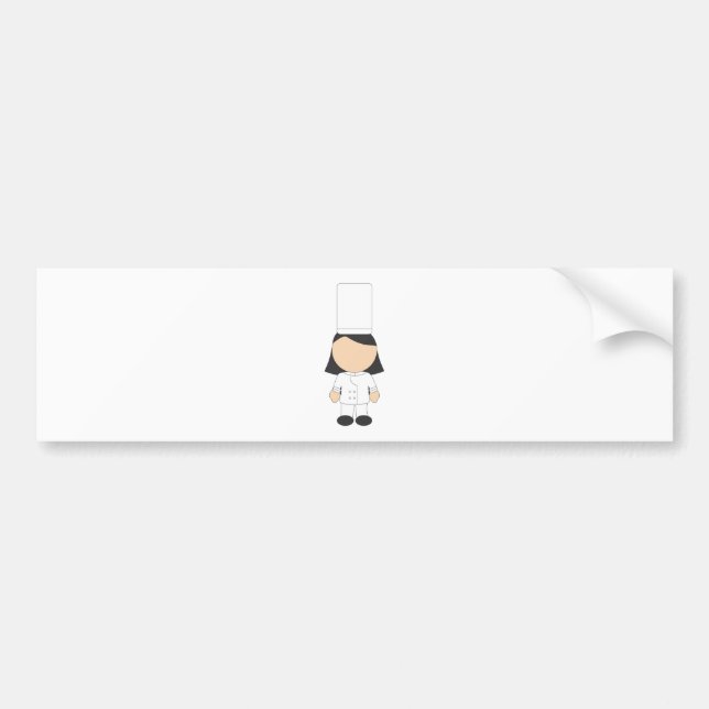 Female Chef Bumper Sticker (Front)