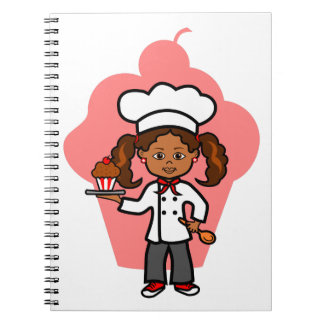 Female Chef Illustration Spiral Notebook