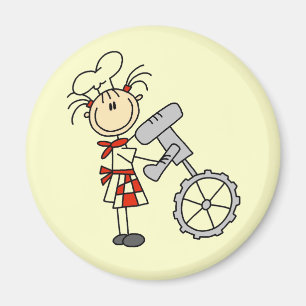Female Chef Using Mixer Magnet