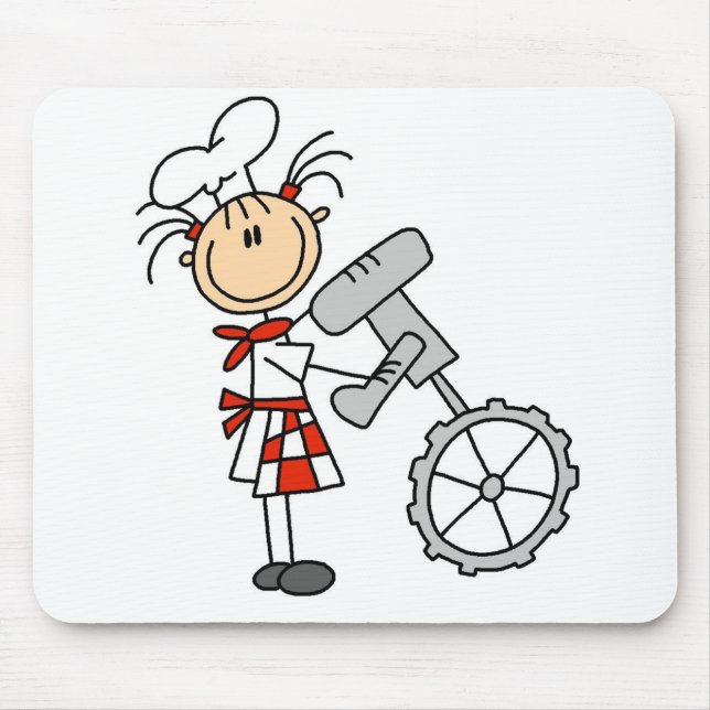 Female Chef Using Mixer Mouse Pad (Front)