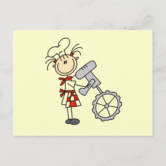 Female Chef Using Mixer Postcard (Front)