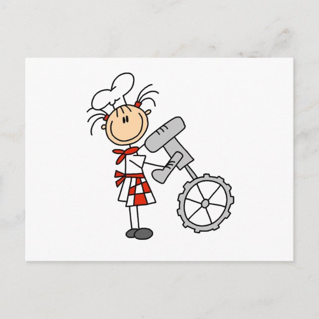 Female Chef Using Mixer Postcard (Front)