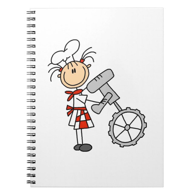 Female Chef Using Mixer Spiral Notebook (Front)