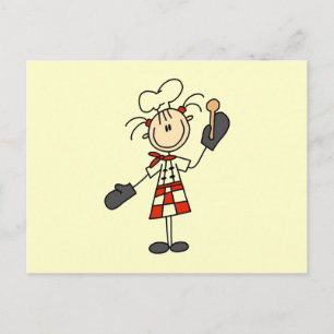 Female Chef With Mitts and Wooden Spoon Postcard