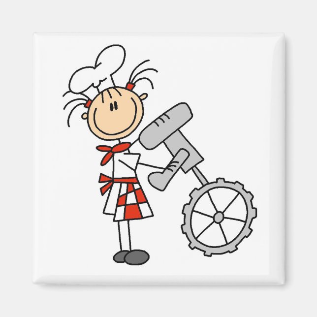 Female Chef with Mixer Tshirts and Gifts Magnet (Front)