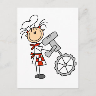 Female Chef with Mixer Tshirts and Gifts Postcard