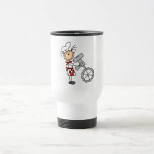 Female Chef with Mixer Tshirts and Gifts Travel Mug