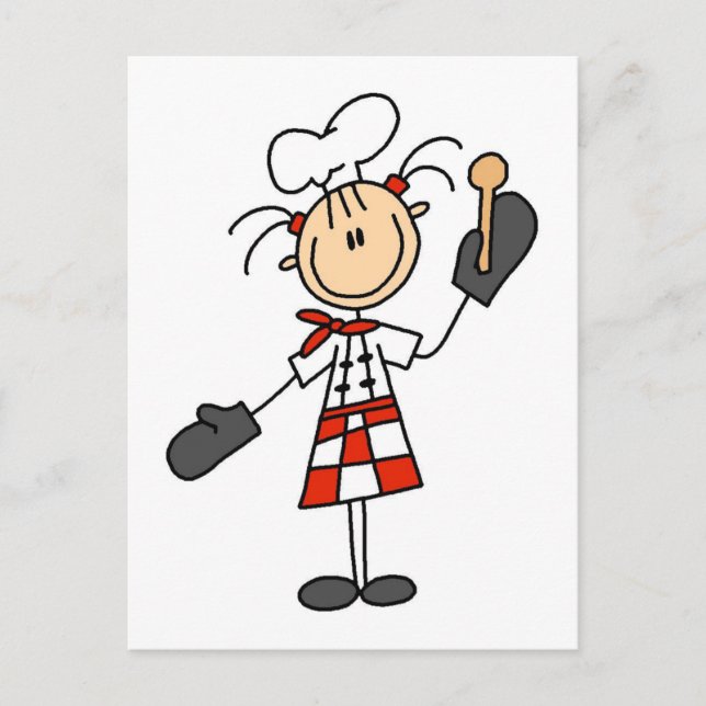 Female Chef with Oven Mitts Tshirts and Gifts Postcard (Front)