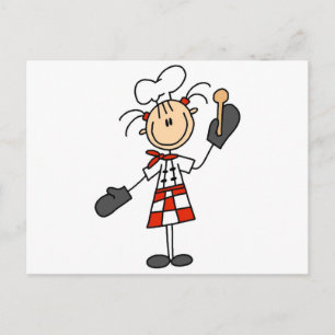Female Chef with Oven Mitts Tshirts and Gifts Postcard