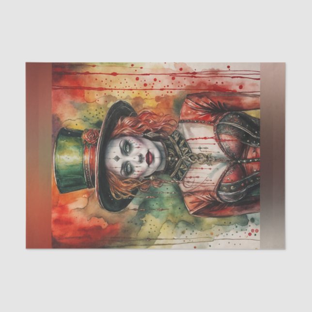 Female Circus Ring Leader Decoupage Paper  (Front)