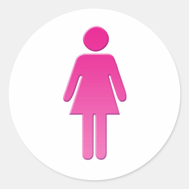 female classic round sticker (Front)
