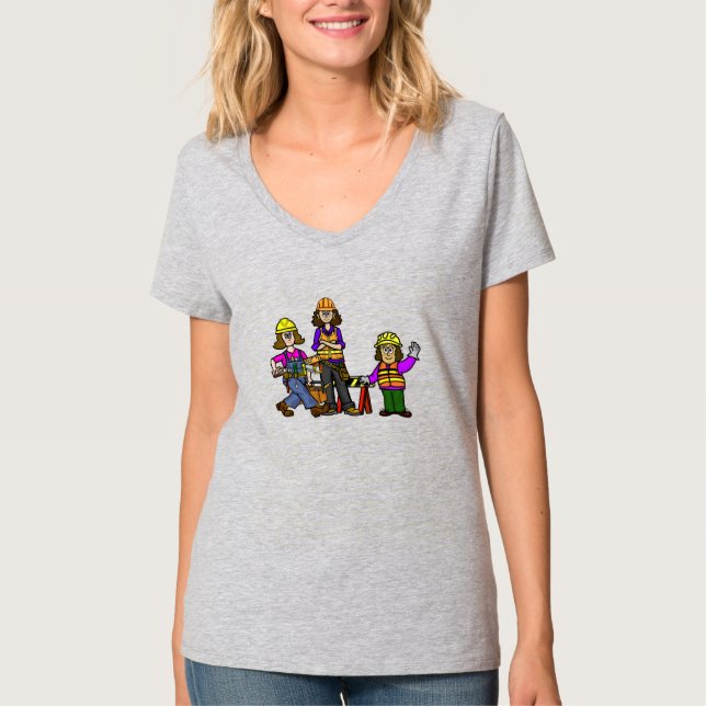 Female Construction Workers T-shirt (Front)