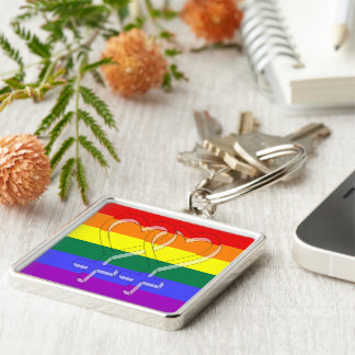 Female Couple Pride Symbols Rainbow Flag Key Ring