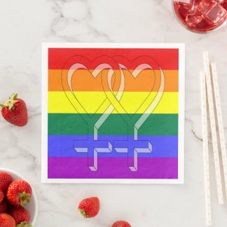 Female Couple Pride Symbols Rainbow Flag Napkin