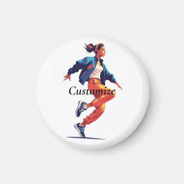Female Dancer Hip Hop Thunder_Cove Magnet (Front)