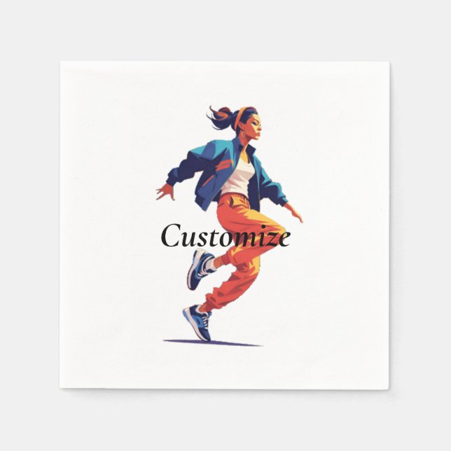 Female Dancer Hip Hop Thunder_Cove Napkin (Front)