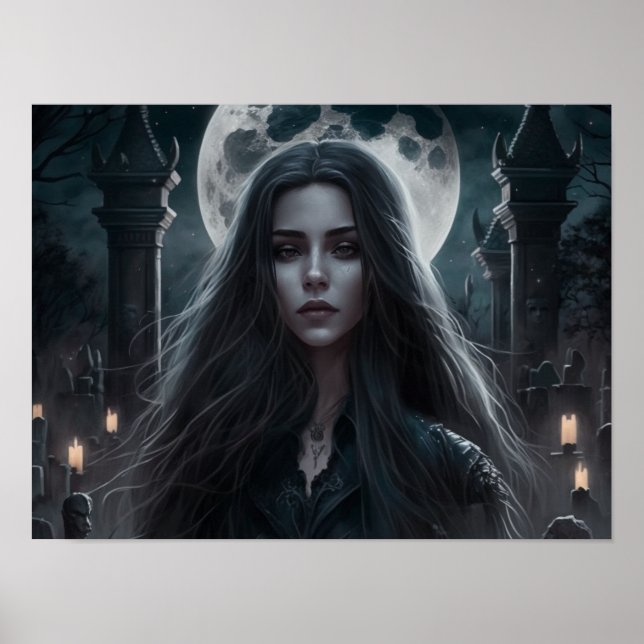 Female Dark Fantasy Goth Art Poster (Front)