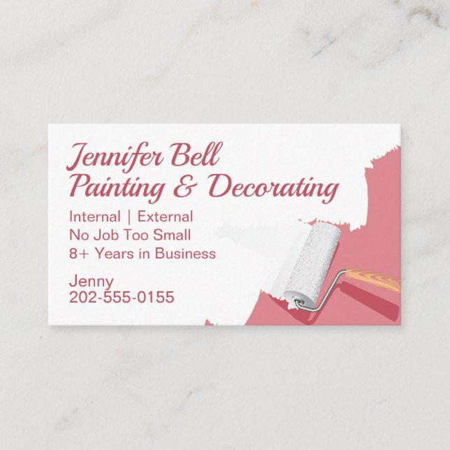 Female Decorator Painter Business Card (Front)