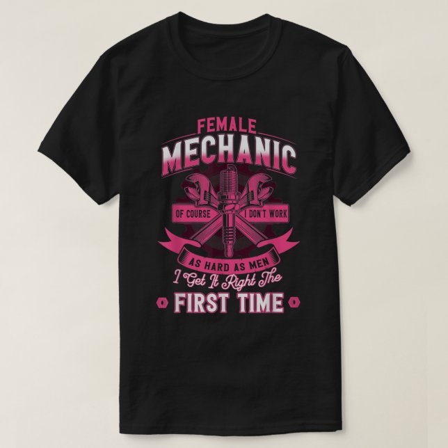 Female Diesel Mechanic Gifts Female Mechanic T-Shirt (Design Front)