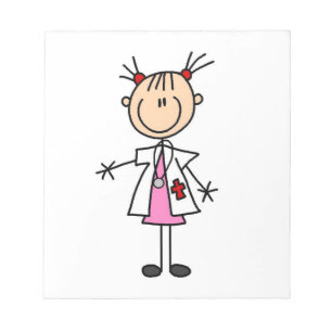 Female Doctor Stick Figure Notepad