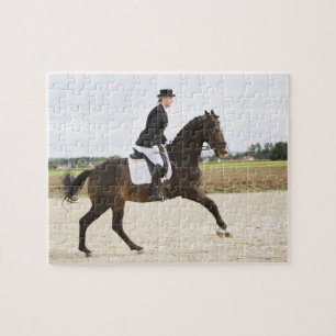 female dressage rider exercising 2 jigsaw puzzle