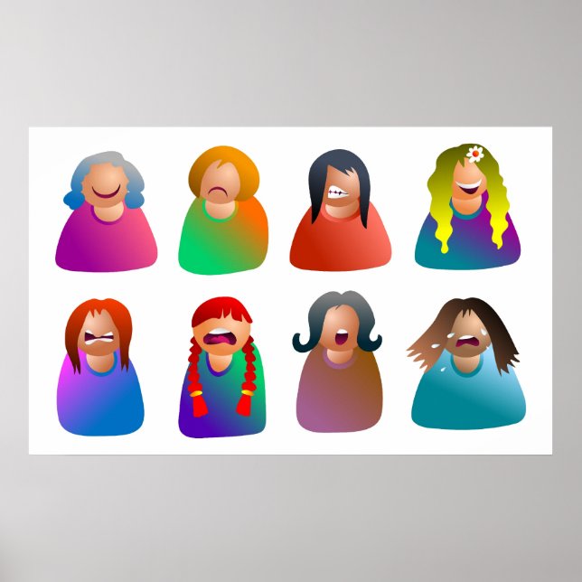 Female Emoticons Poster (Front)