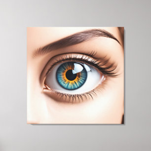 Female eye macro canvas print