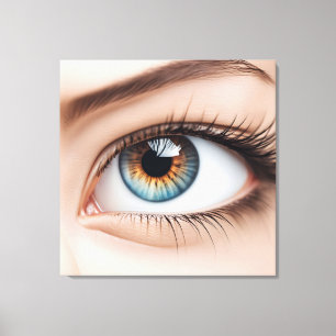 Female eye macro canvas print
