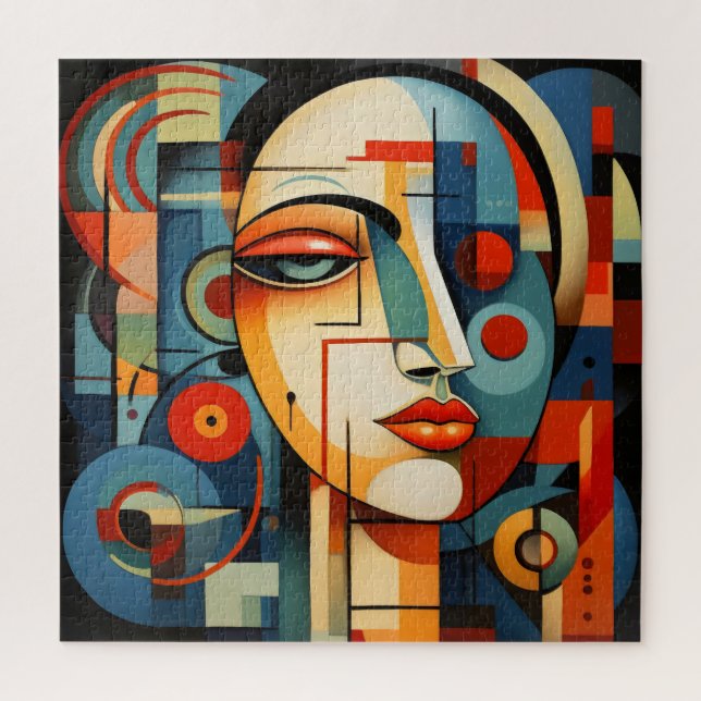 Female Face Cubism Jigsaw Puzzle (Vertical)
