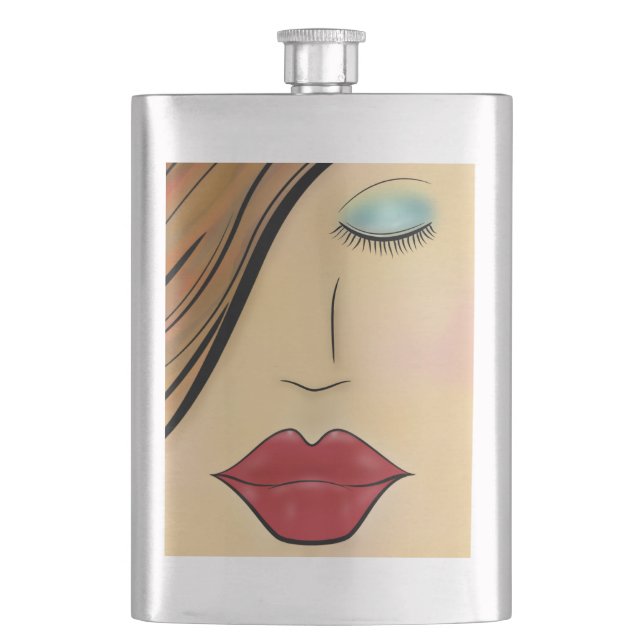 Female Face Hip Flask (Front)