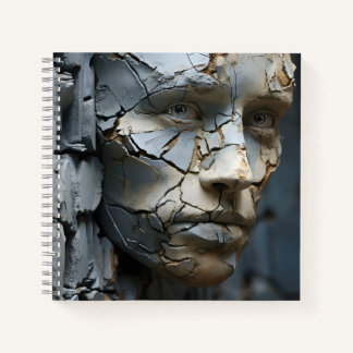Female Face Protruding From The Old Plaster Notebook