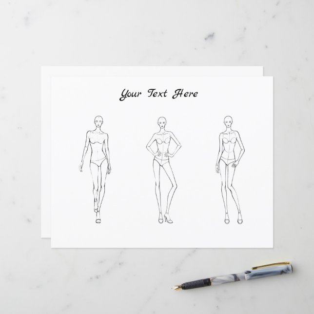 Female Fashion Figure Template Designers Croquis (Front/Back In Situ)