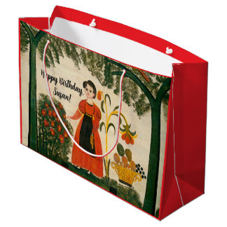 Female Figure In Garden/personalised gift bag