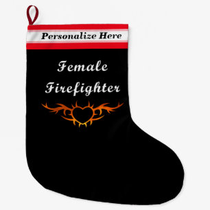 Female Firefighter Large Christmas Stocking