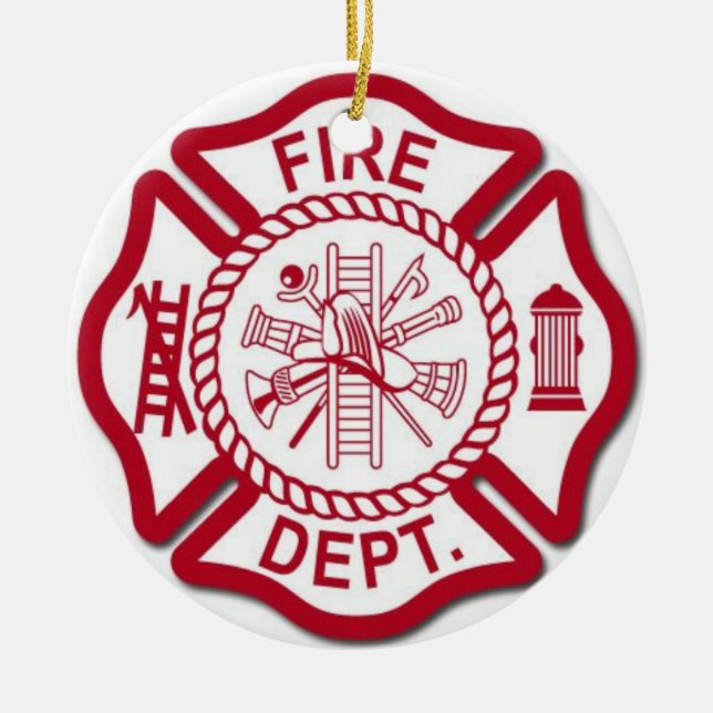 Female Firefighter Ornament (Front)