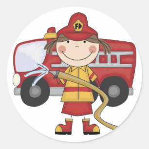 Female Firefighter T-shirts and Gifts Classic Round Sticker